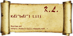Köböl Lili névjegykártya