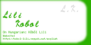 lili kobol business card
