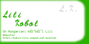 lili kobol business card
